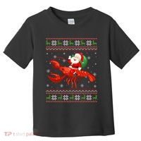 Christmas Santa Riding Lobster Funny Ugly Xmas Sweater Long Sleeve Toddler T-Shirt thumb 0