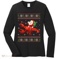 Christmas Santa Riding Lobster Funny Ugly Xmas Sweater Long Sleeve Women's Long Sleeve Shirt thumb 0