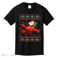 Christmas Santa Riding Lobster Funny Ugly Xmas Sweater Long Sleeve Kids T-Shirt thumb 0