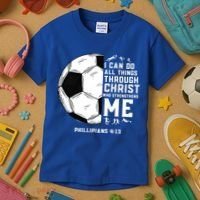 Christian Soccer Religious Gifts Kids T-Shirt thumb 3