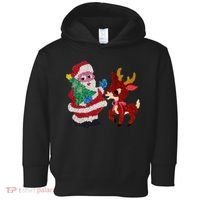 Cute Santa Reindeer Best Friends Christmas Cheer Toddler Hoodie thumb 0