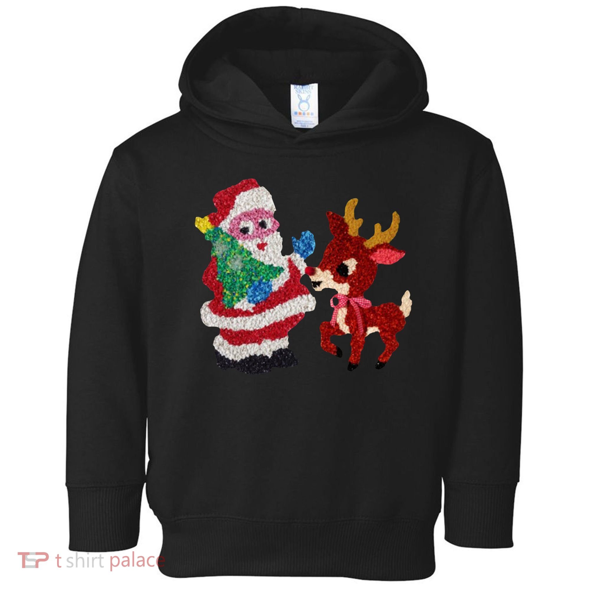 Cute Santa Reindeer Best Friends Christmas Cheer Toddler Hoodie