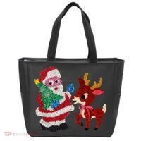 Cute Santa Reindeer Best Friends Christmas Cheer Tote Bag thumb 0