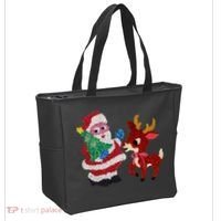 Cute Santa Reindeer Best Friends Christmas Cheer Tote Bag thumb 2
