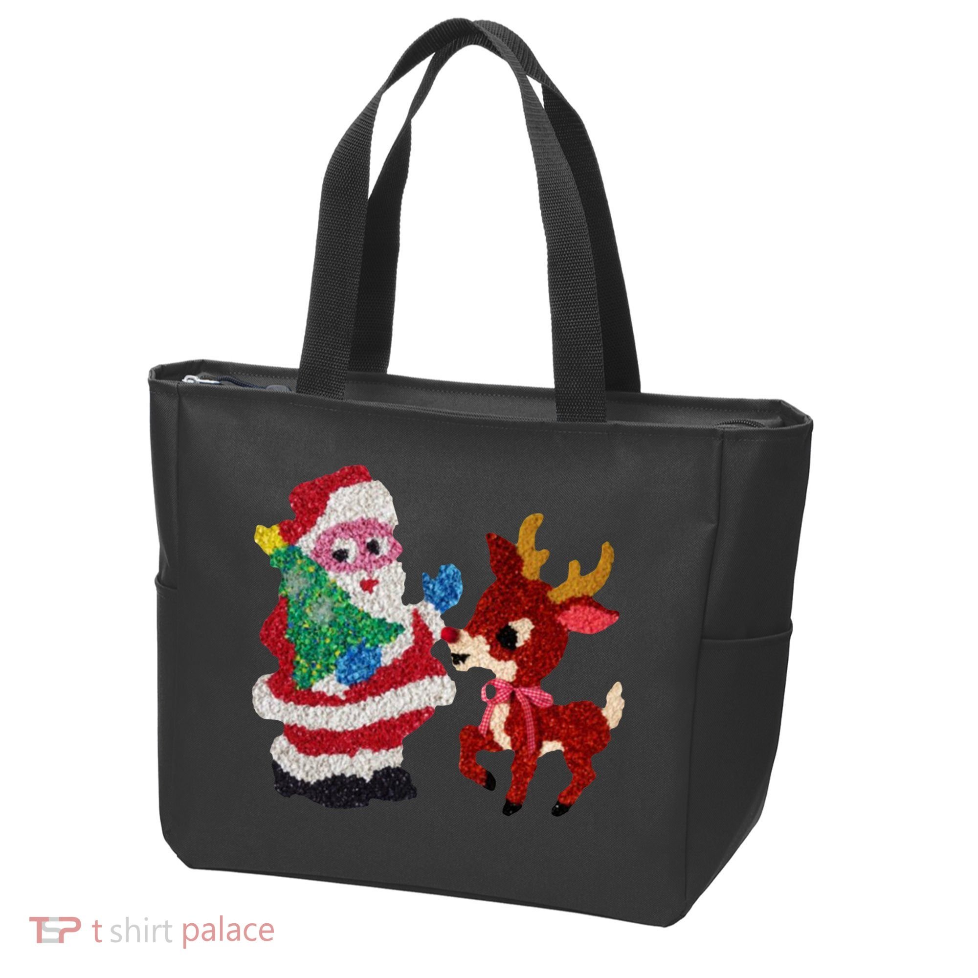 Cute Santa Reindeer Best Friends Christmas Cheer Tote Bag