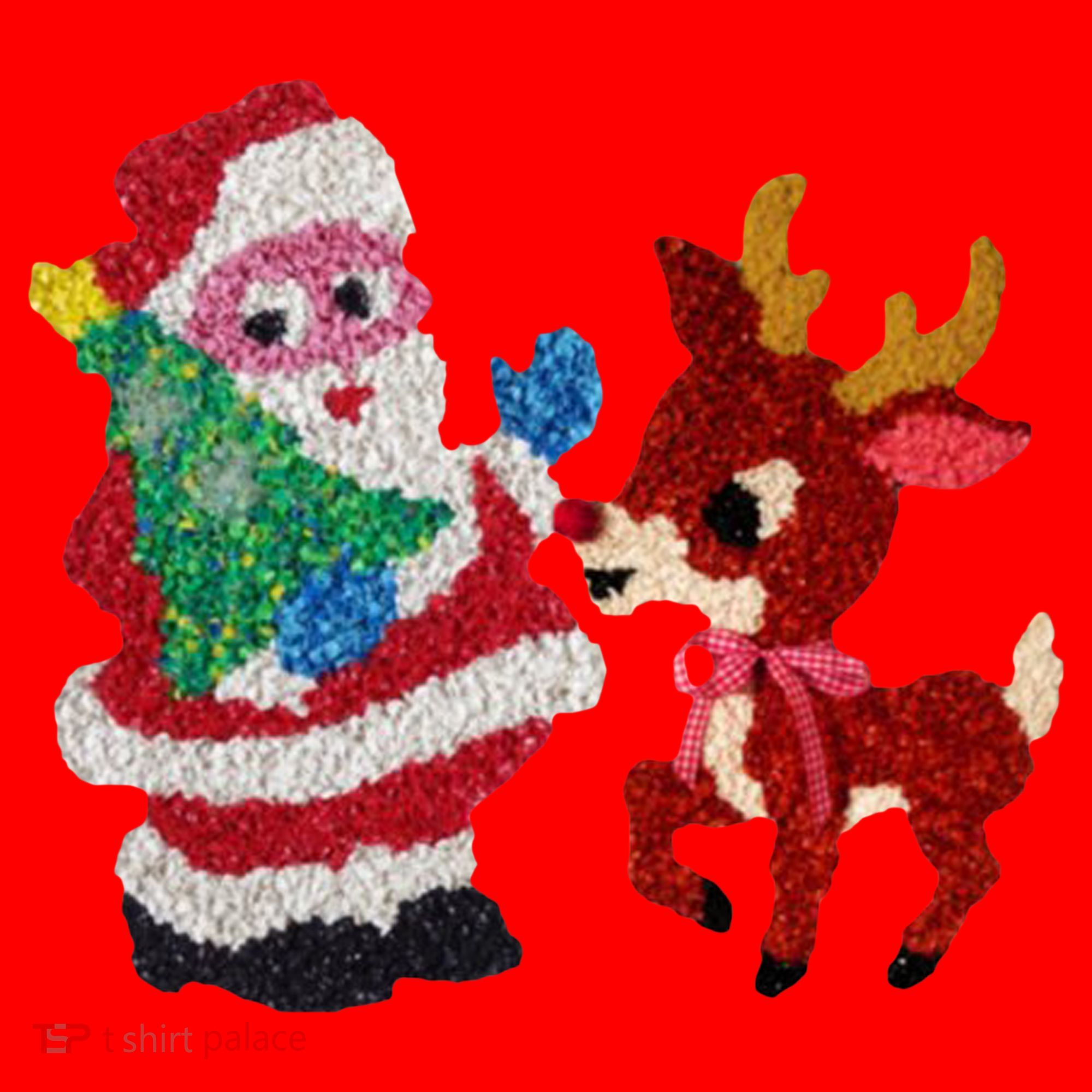 Cute Santa Reindeer Best Friends Christmas Cheer Santa Hat
