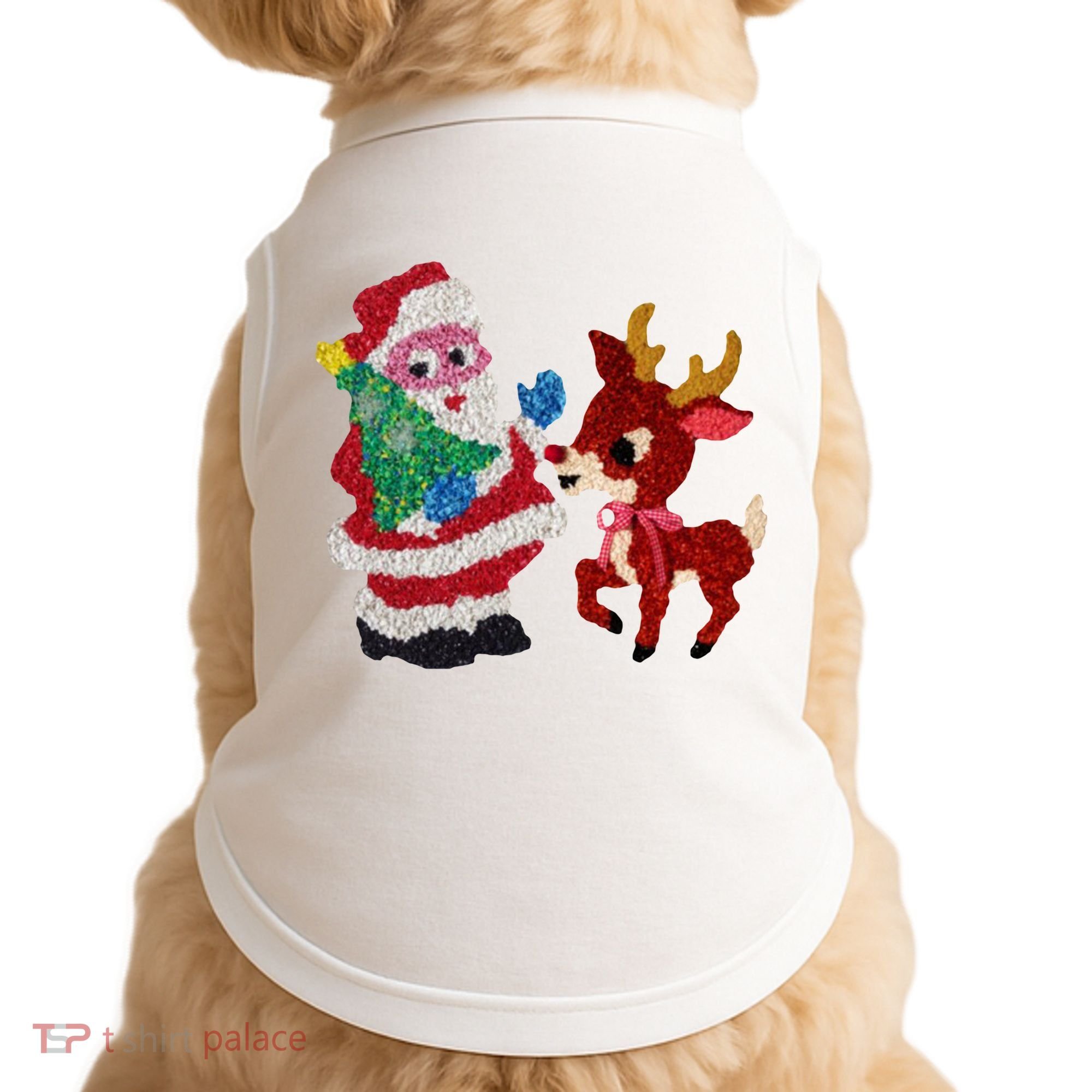 Cute Santa Reindeer Best Friends Christmas Cheer Doggie Tank