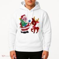 Cute Santa Reindeer Best Friends Christmas Cheer Hoodie thumb 2