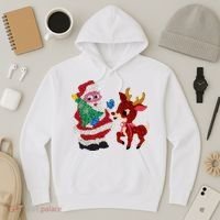 Cute Santa Reindeer Best Friends Christmas Cheer Hoodie thumb 3