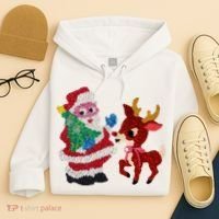 Cute Santa Reindeer Best Friends Christmas Cheer Hoodie thumb 4