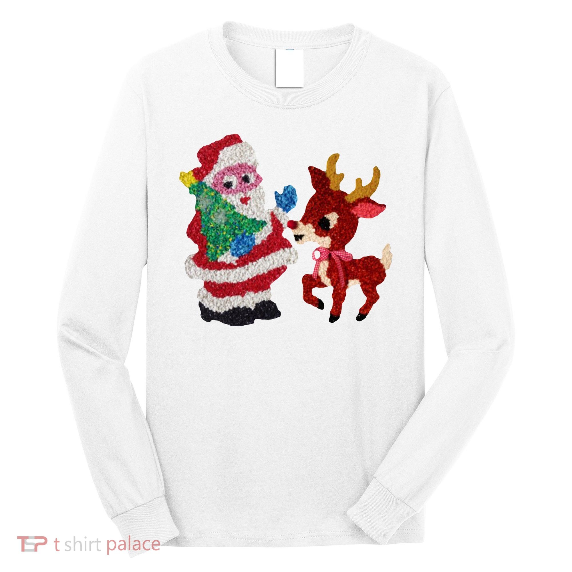 Cute Santa Reindeer Best Friends Christmas Cheer Long Sleeve Shirt