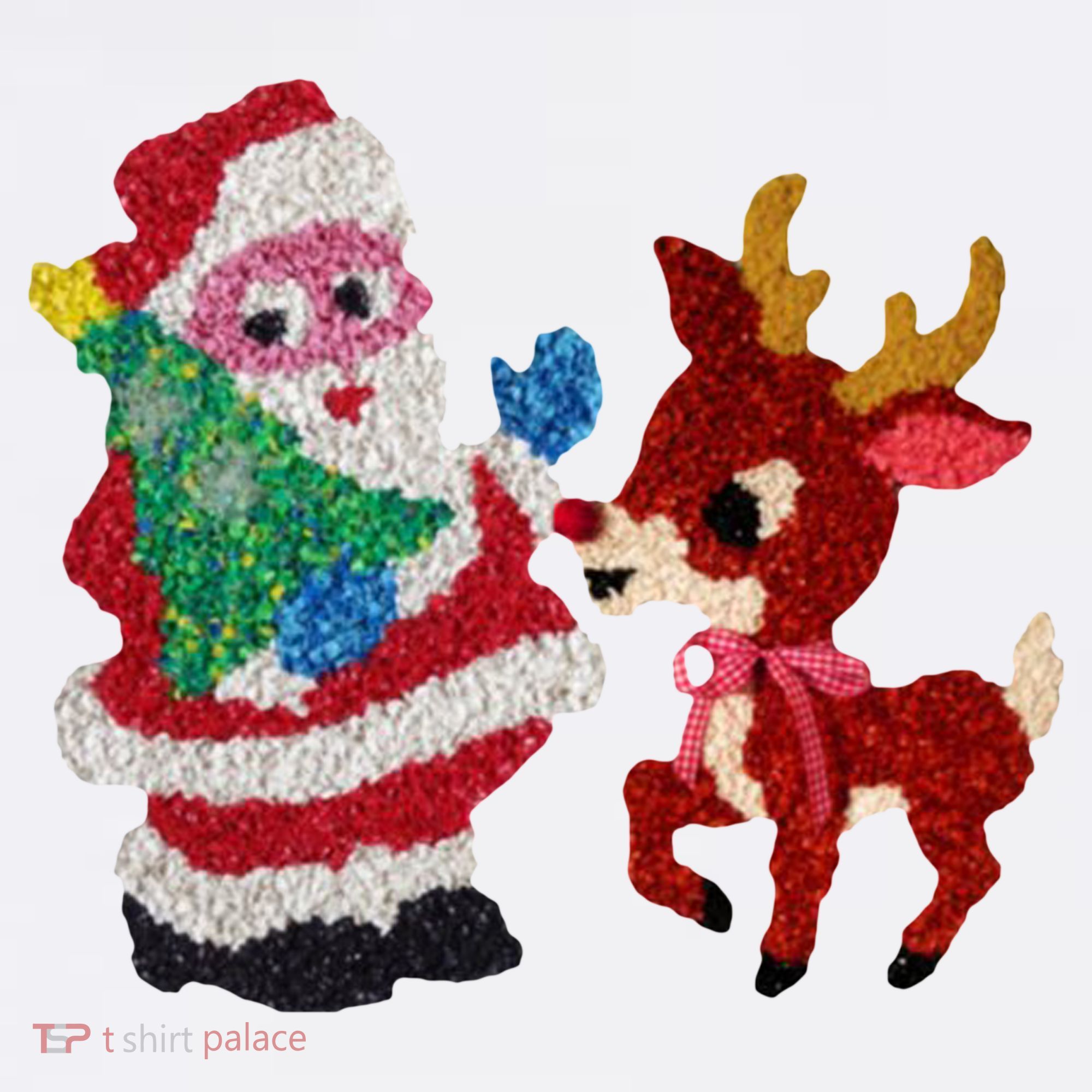 Cute Santa Reindeer Best Friends Christmas Cheer Apron