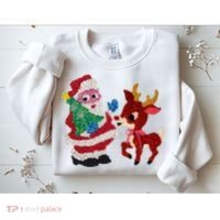 Cute Santa Reindeer Best Friends Christmas Cheer Sweatshirt thumb 2