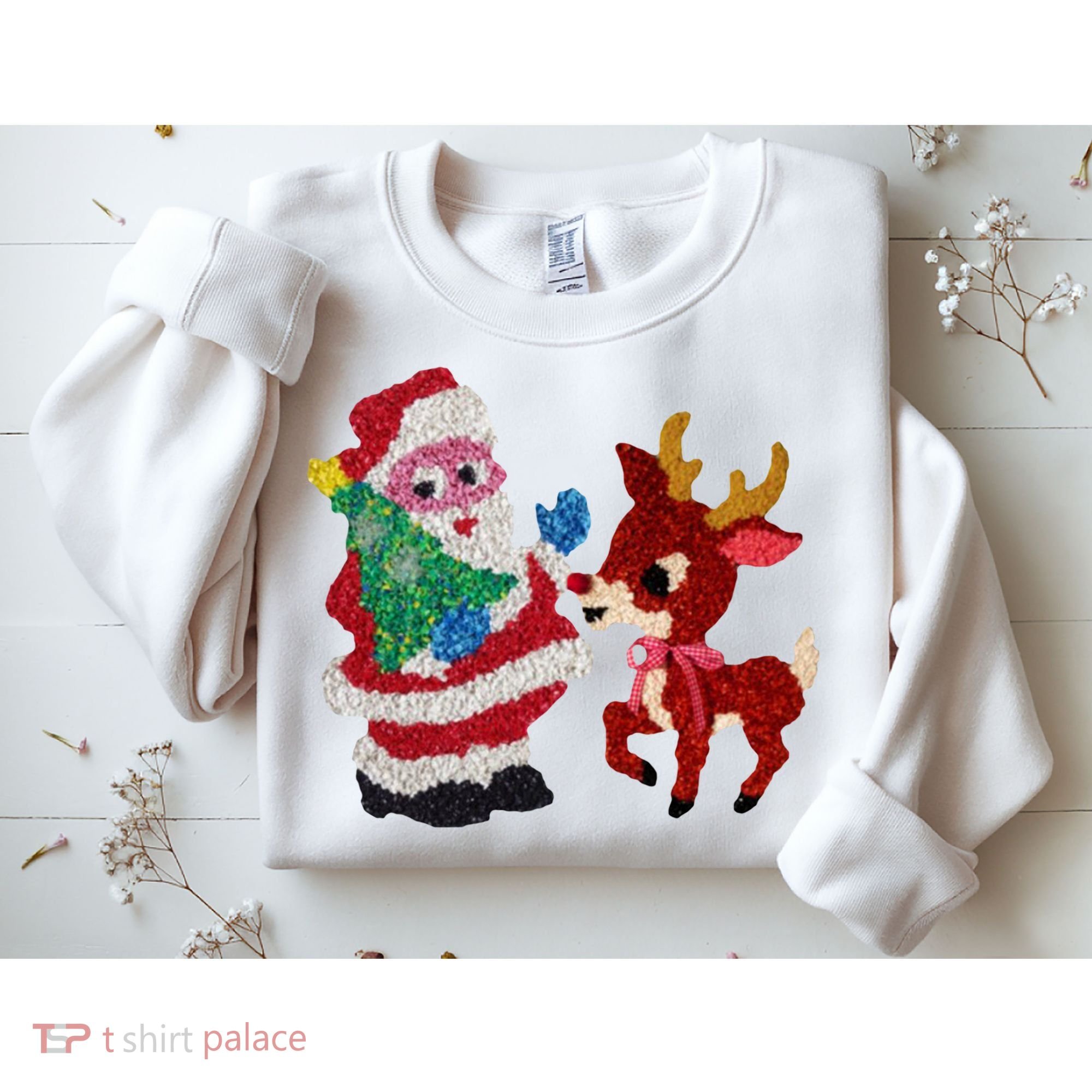 Cute Santa Reindeer Best Friends Christmas Cheer Sweatshirt
