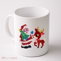 Cute Santa Reindeer Best Friends Christmas Cheer Coffee Mug thumb 0