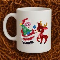 Cute Santa Reindeer Best Friends Christmas Cheer Coffee Mug thumb 2