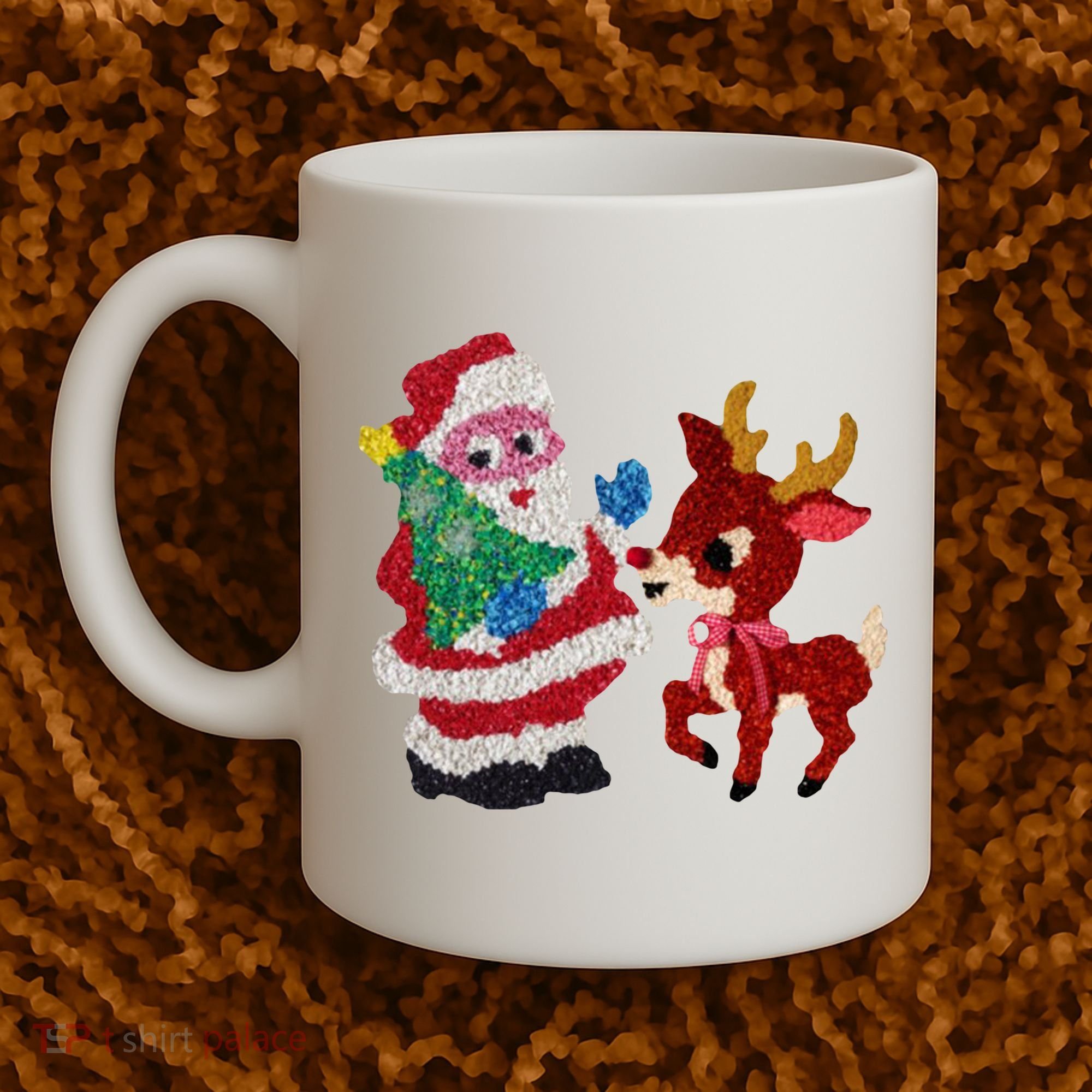 Cute Santa Reindeer Best Friends Christmas Cheer Coffee Mug