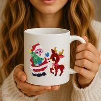 Cute Santa Reindeer Best Friends Christmas Cheer Coffee Mug thumb 3