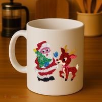 Cute Santa Reindeer Best Friends Christmas Cheer Coffee Mug thumb 4
