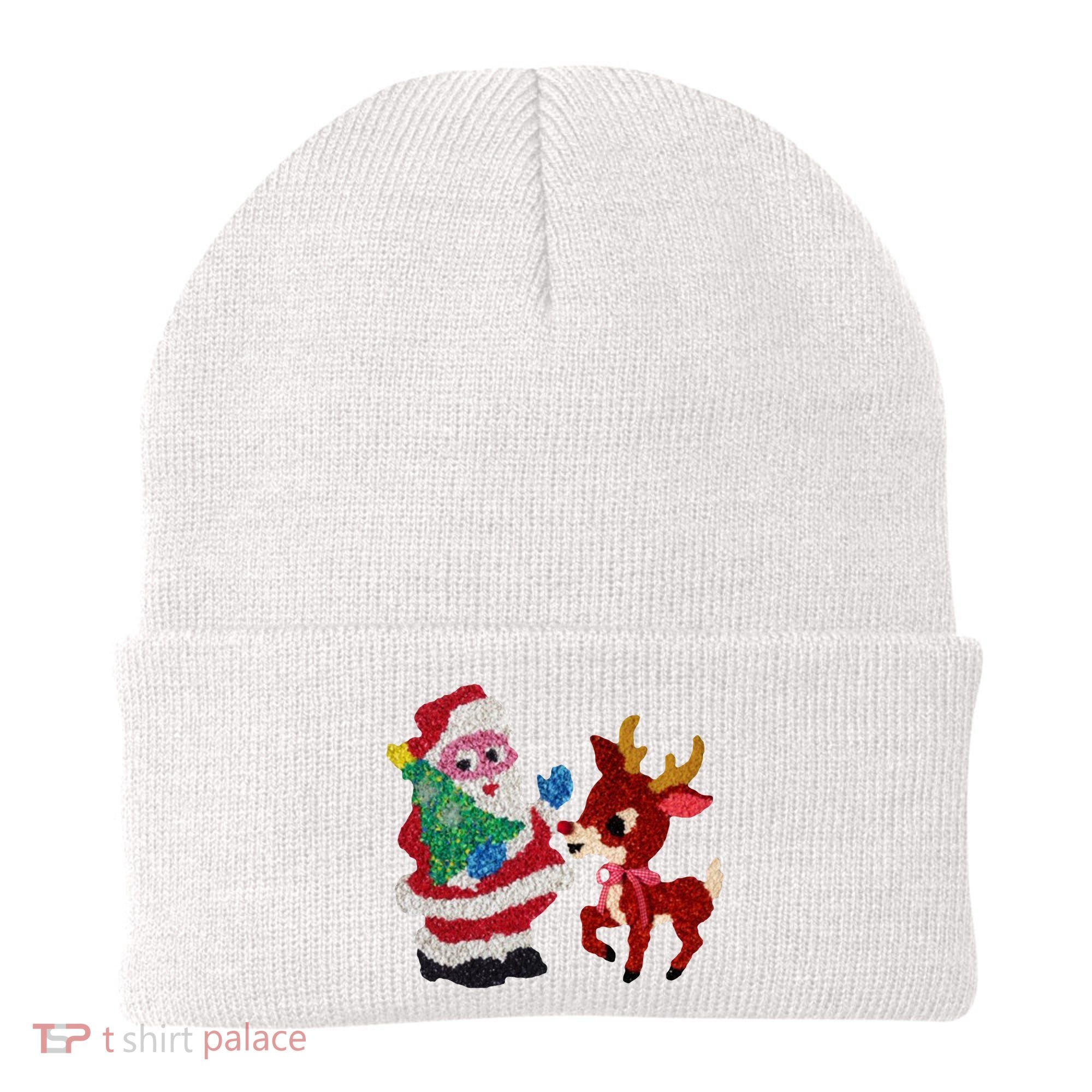 Cute Santa Reindeer Best Friends Christmas Cheer Beanie