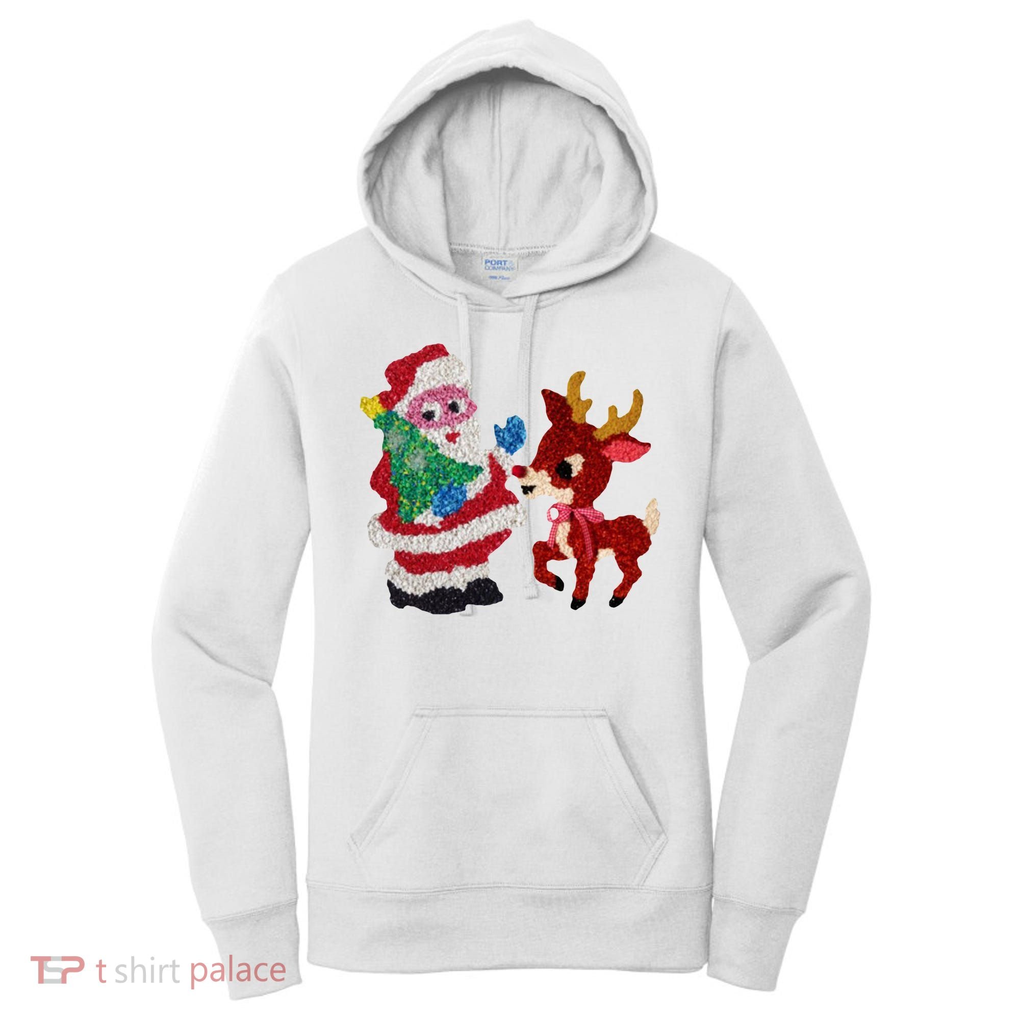 Cute Santa Reindeer Best Friends Christmas Cheer Women's Hoodie