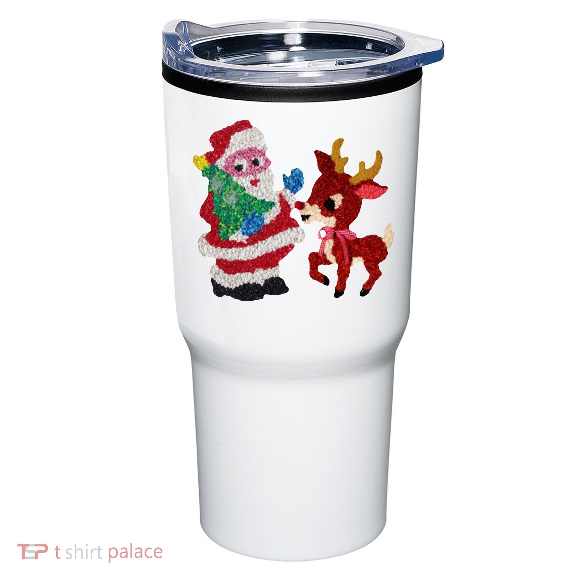 Cute Santa Reindeer Best Friends Christmas Cheer Tumbler