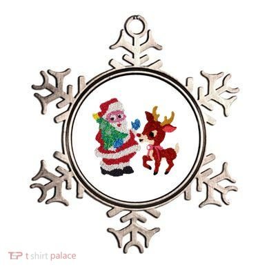 Cute Santa Reindeer Best Friends Christmas Cheer Ornament