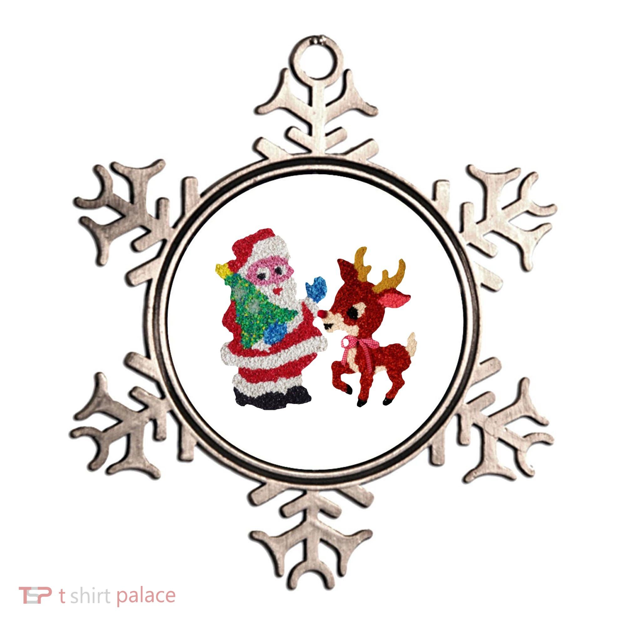 Cute Santa Reindeer Best Friends Christmas Cheer Ornament