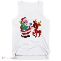 Cute Santa Reindeer Best Friends Christmas Cheer Tank Top thumb 0
