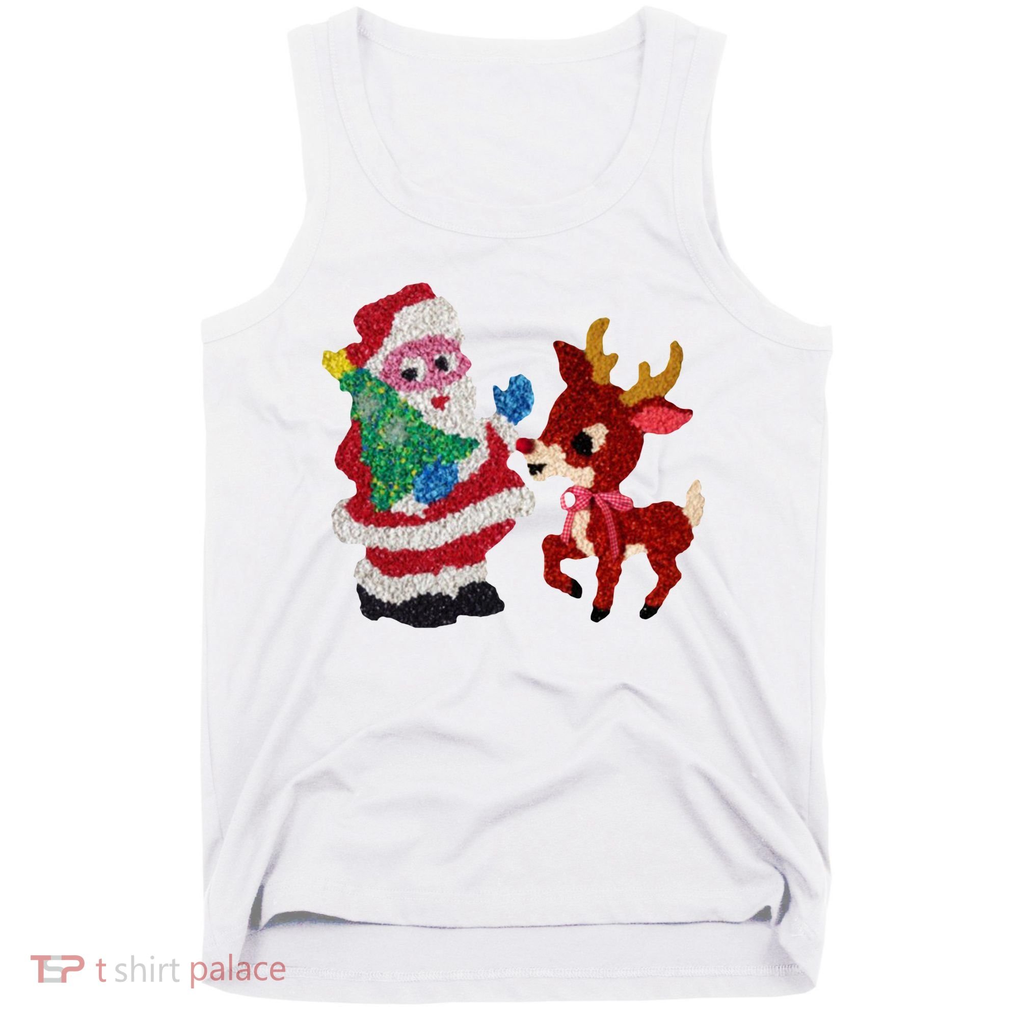 Cute Santa Reindeer Best Friends Christmas Cheer Tank Top