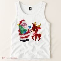 Cute Santa Reindeer Best Friends Christmas Cheer Tank Top thumb 2