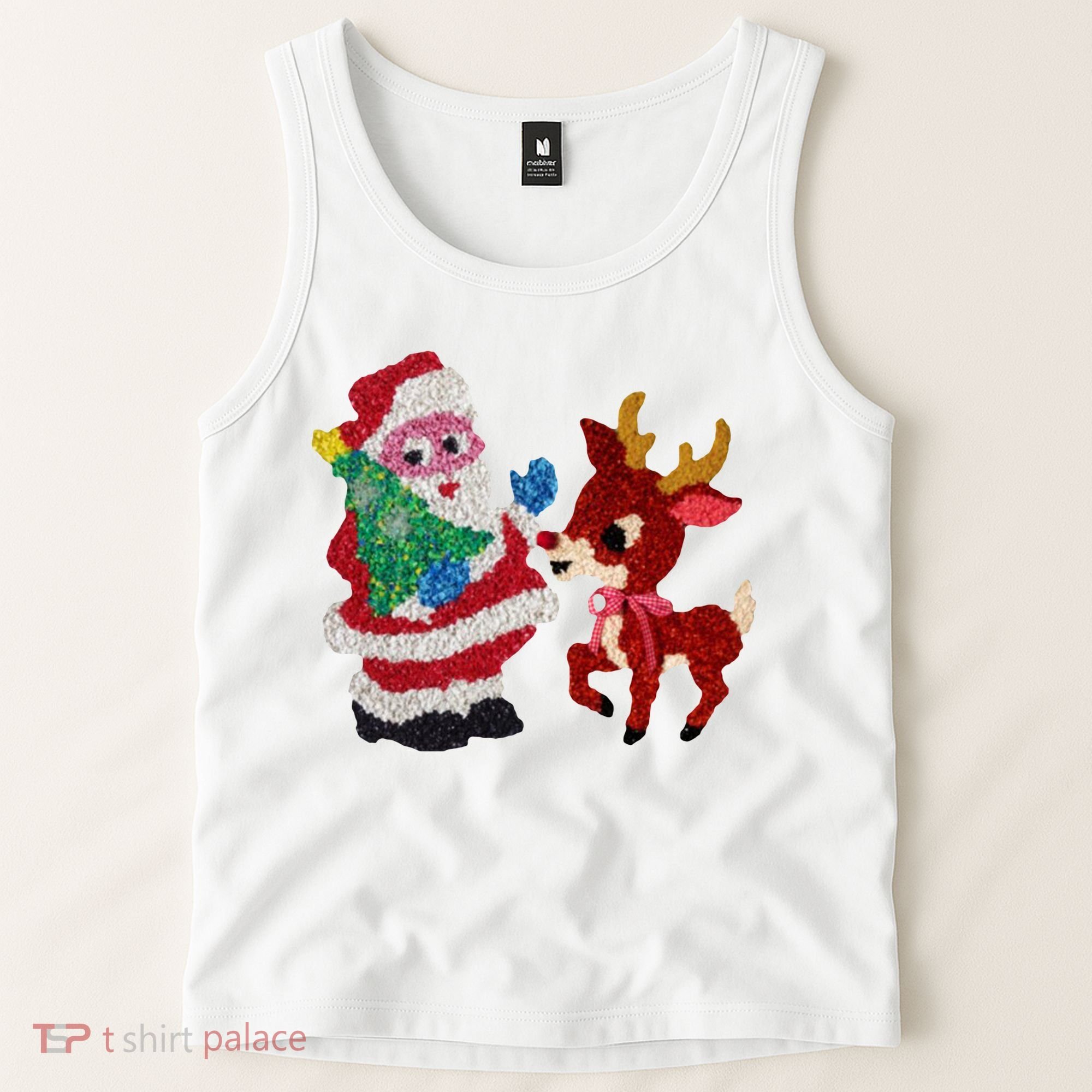 Cute Santa Reindeer Best Friends Christmas Cheer Tank Top