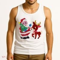 Cute Santa Reindeer Best Friends Christmas Cheer Tank Top thumb 3