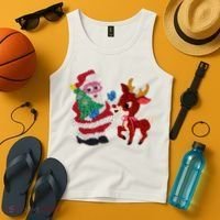 Cute Santa Reindeer Best Friends Christmas Cheer Tank Top thumb 4