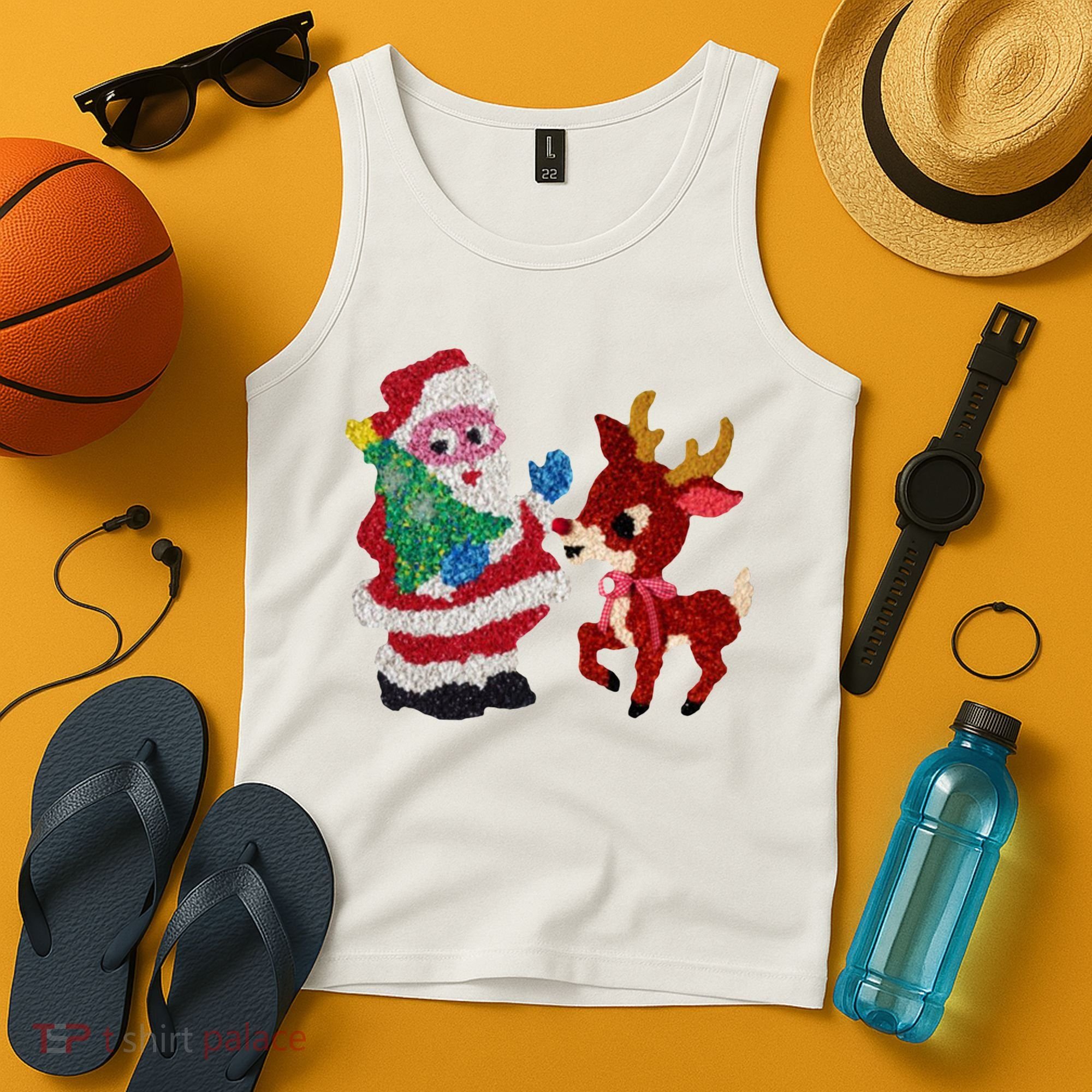 Cute Santa Reindeer Best Friends Christmas Cheer Tank Top