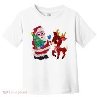 Cute Santa Reindeer Best Friends Christmas Cheer Toddler T-Shirt thumb 0