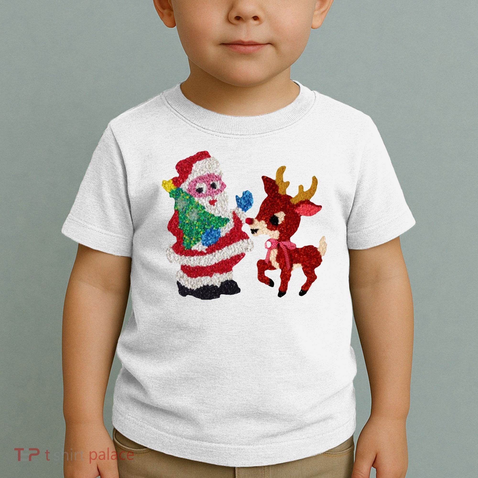 Cute Santa Reindeer Best Friends Christmas Cheer Toddler T-Shirt