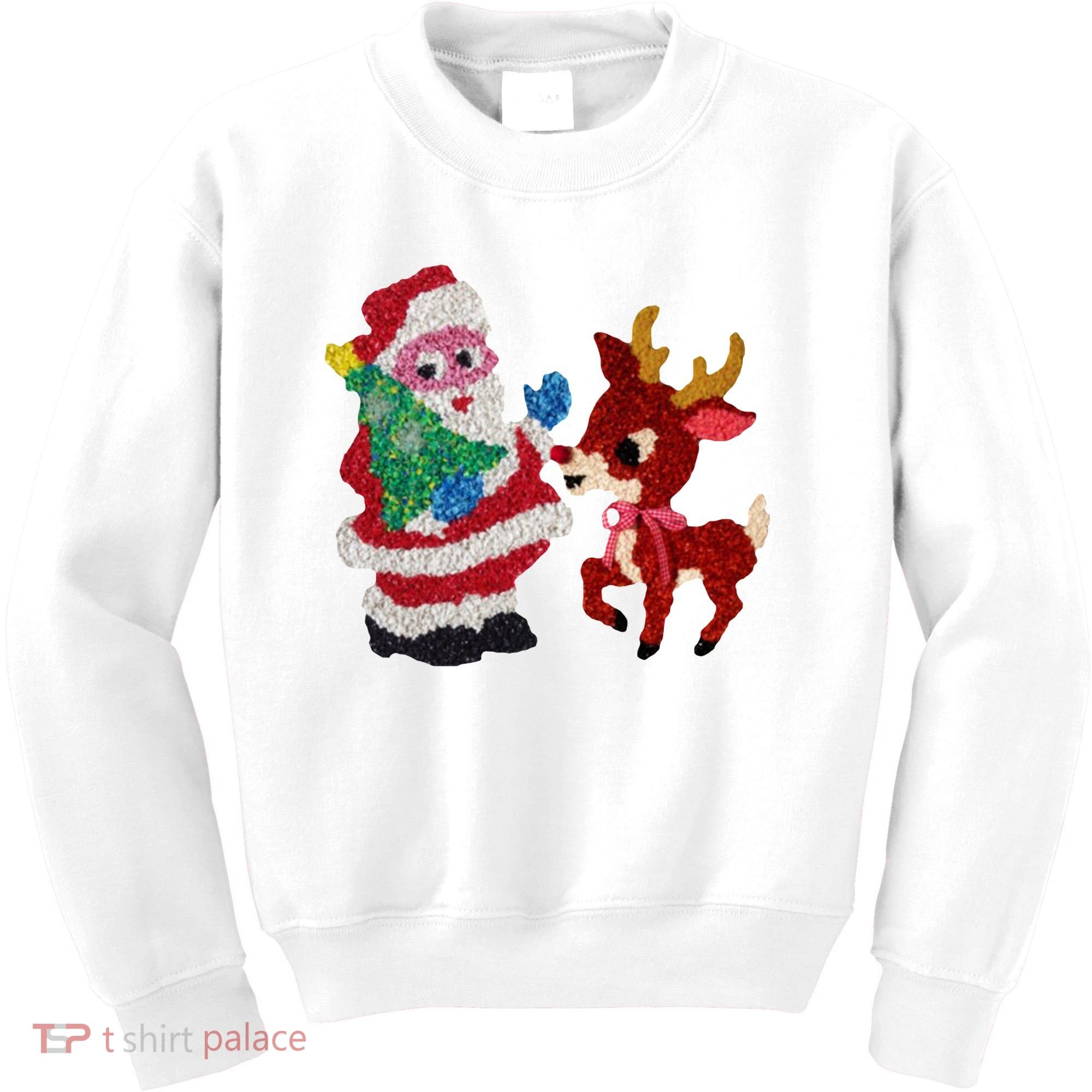 Cute Santa Reindeer Best Friends Christmas Cheer Kids Sweatshirt