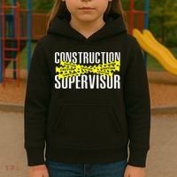 Construction Supervisor Road Worker Construction Worker Road Kids Hoodie thumb 3
