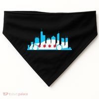 Chicago Skyline Race Car Chicago Flag USA-Made Doggie Bandana thumb 0