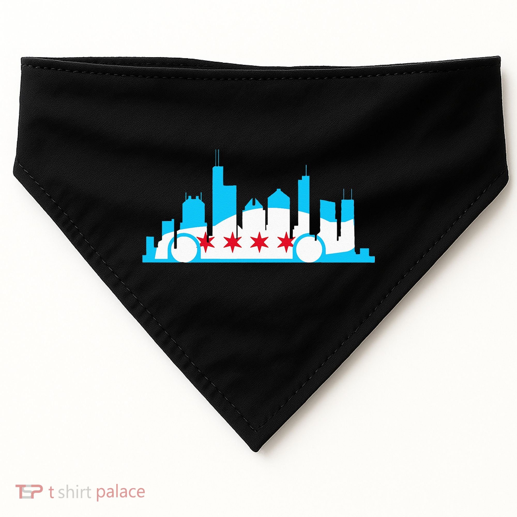 Chicago Skyline Race Car Chicago Flag USA-Made Doggie Bandana
