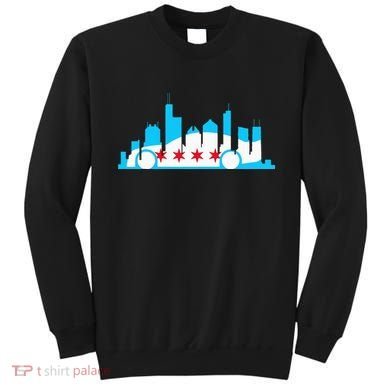 Chicago Skyline Race Car Chicago Flag Sweatshirt