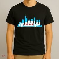 Chicago Skyline Race Car Chicago Flag T-Shirt thumb 3
