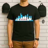 Chicago Skyline Race Car Chicago Flag T-Shirt thumb 6