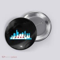 Chicago Skyline Race Car Chicago Flag Button thumb 0