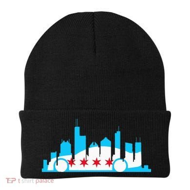 Chicago Skyline Race Car Chicago Flag Beanie
