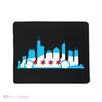 Chicago Skyline Race Car Chicago Flag Mousepad thumb 0