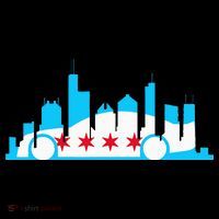 Chicago Skyline Race Car Chicago Flag Mousepad thumb 1