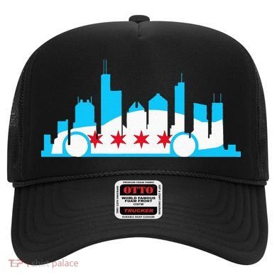 Chicago Skyline Race Car Chicago Flag Hat