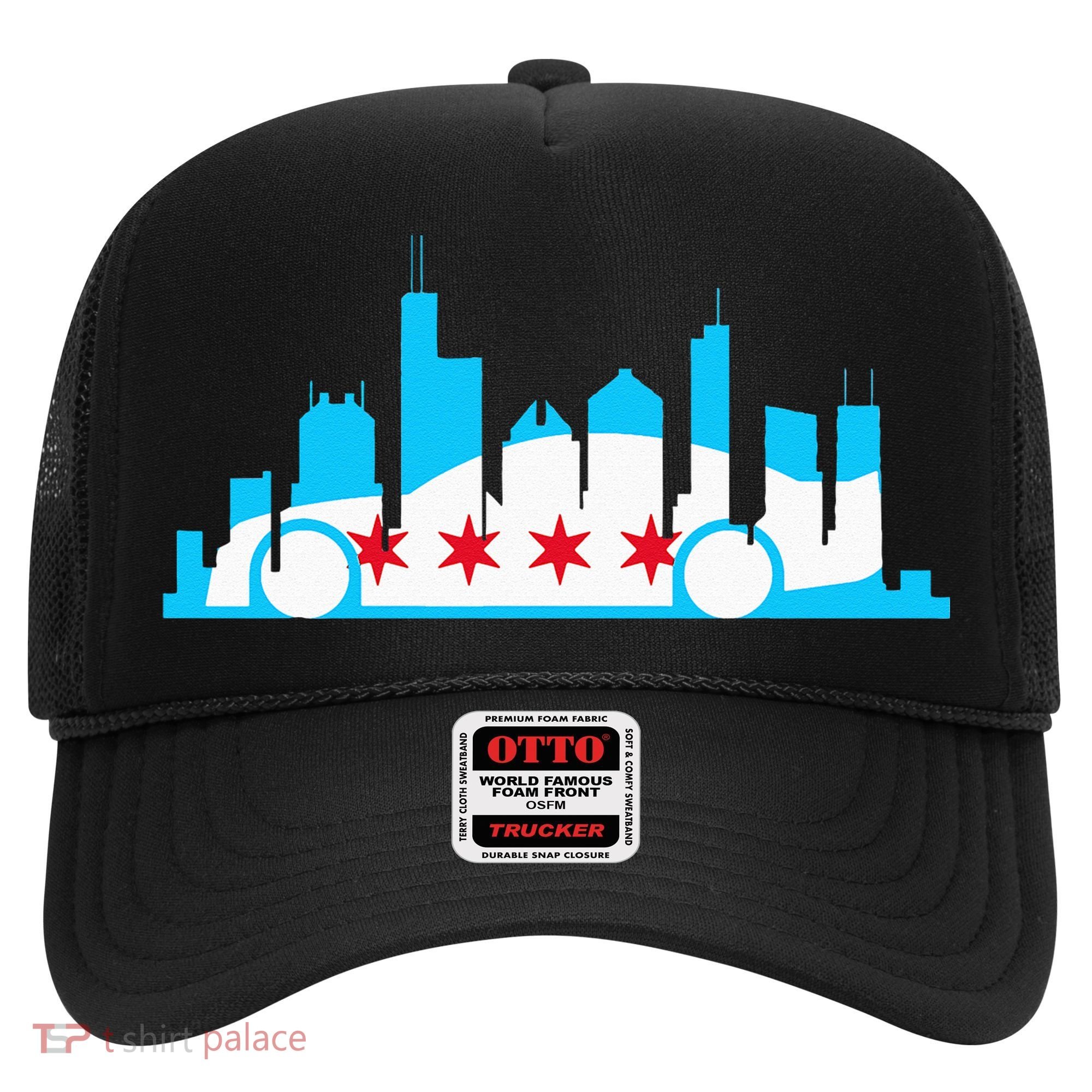 Chicago Skyline Race Car Chicago Flag Hat